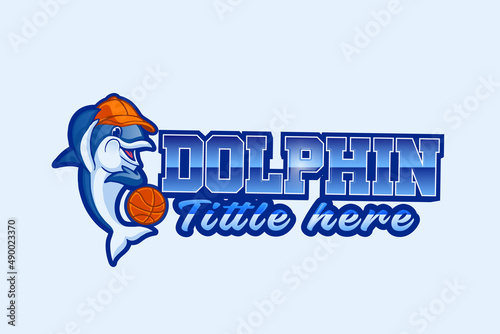 dolphin mascot sport  logo vector illustration template