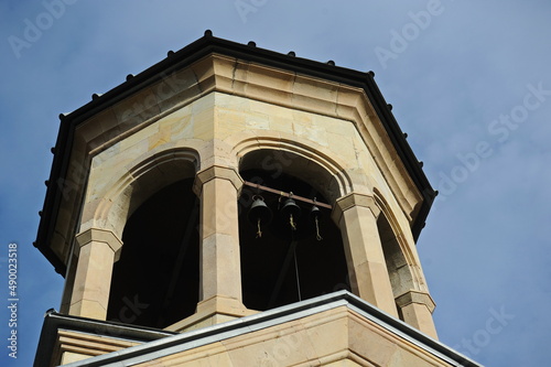 Georgia / Tbilisi - 10.26.2012 : Bell tower of the Church. Religious object in the center of the city.