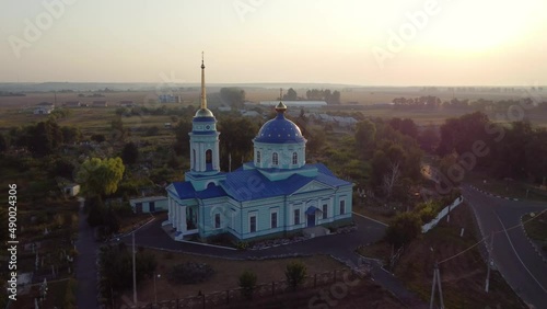 Russian village church in the Kursk region photo