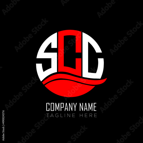 SCC logo monogram isolated on circle element design template, SCC letter logo design on black background. SCC creative initials letter logo concept.  SCC letter design. photo