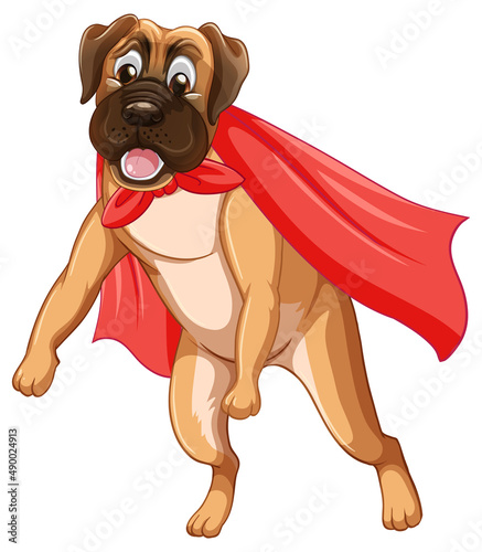 A dog superhero on white background