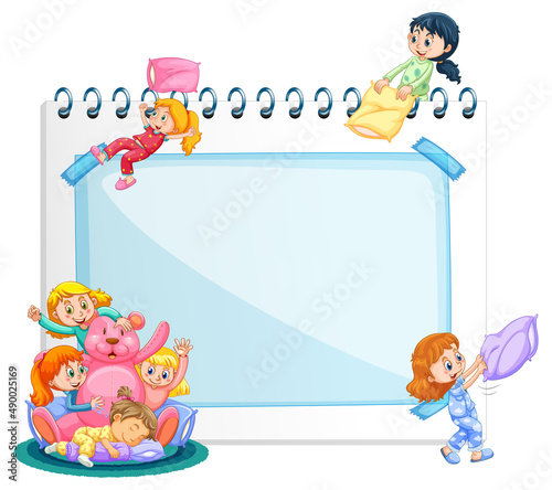 Blank note page frame with children