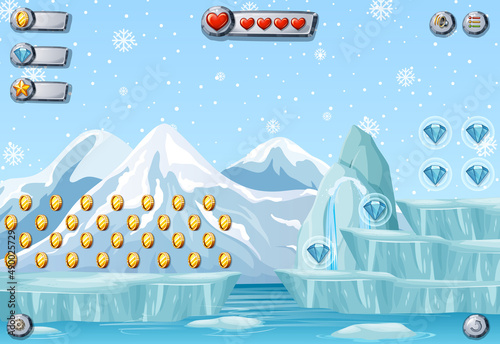 A game template snowing background