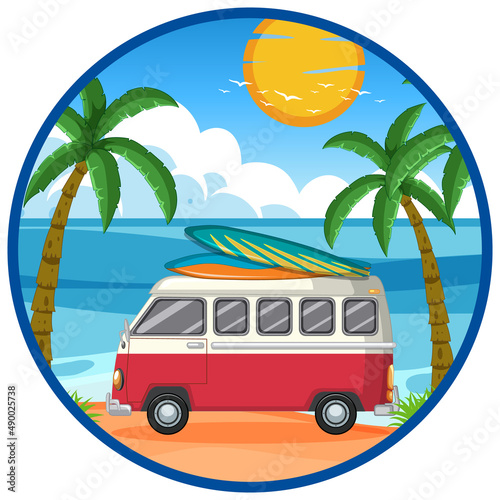 Summer travel vacation logo concept