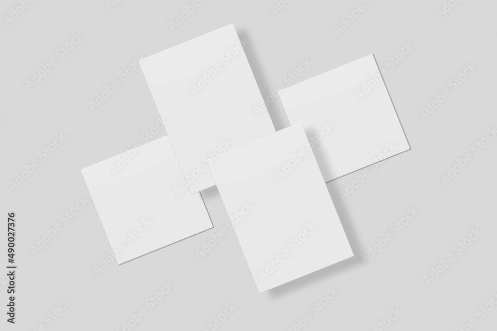 Blank paper for mockup. 3D Render.	