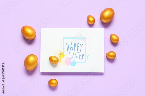 Golden easter eggs and happ...