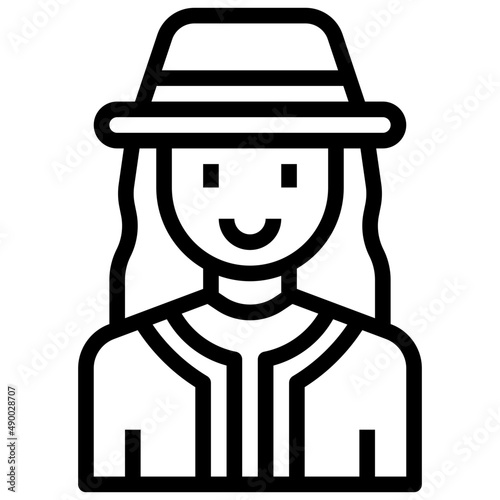 CHILE WOMAN line icon,linear,outline,graphic,illustration