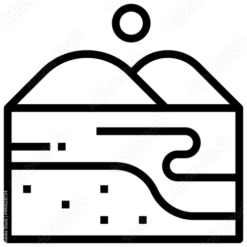 COASTLINE line icon,linear,outline,graphic,illustration