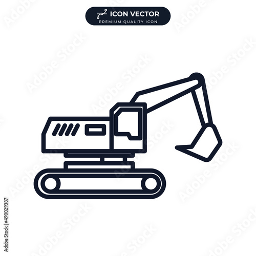 bulldozer icon symbol template for graphic and web design collection logo vector illustration