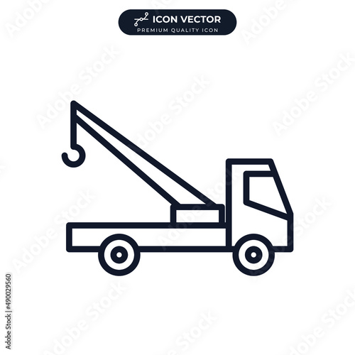 truck crane icon symbol template for graphic and web design collection logo vector illustration