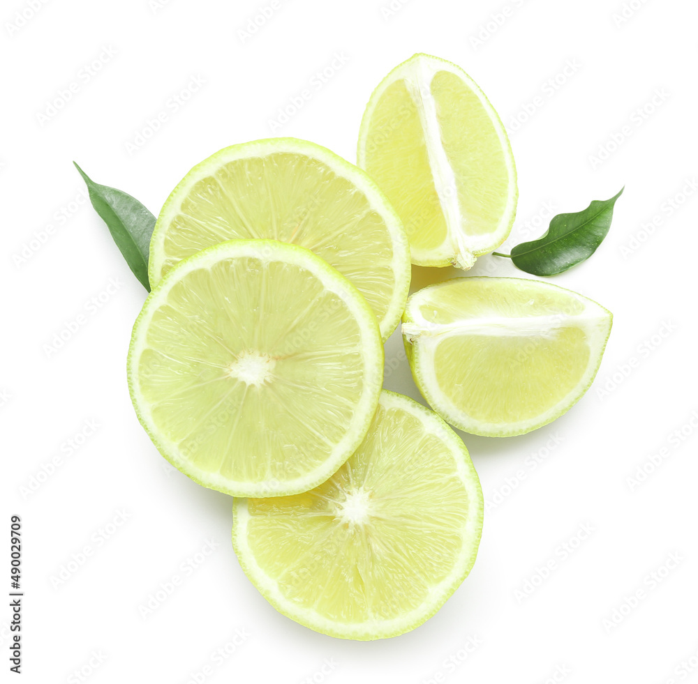 Pieces of juicy bergamot fruit on white background Pieces of juicy bergamot fruit on white background