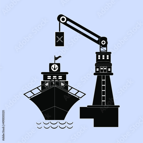 ship port vector illustration, perfect for icons, mascots, advertisements, brochures, templates, posters, etc