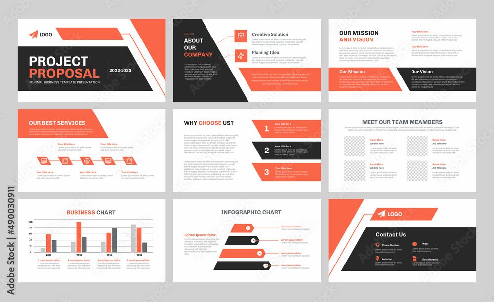 Project proposal PowerPoint presentation Stock Vector | Adobe Stock