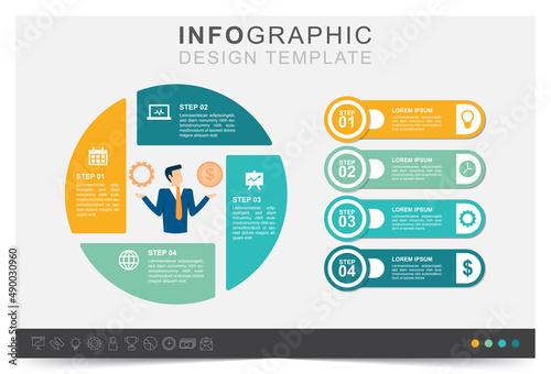 Business strategy, modern infographic template, presentation business infographic template, icon set