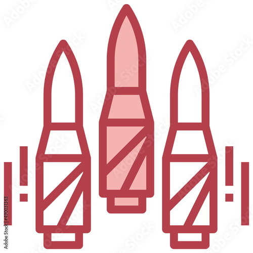 BULLET red line icon,linear,outline,graphic,illustration