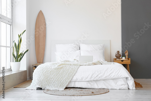 Interior of modern bedroom ...