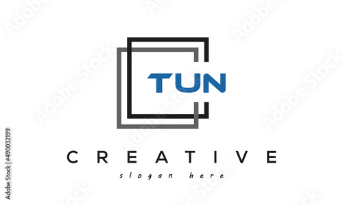 TUN creative square frame three letters logo