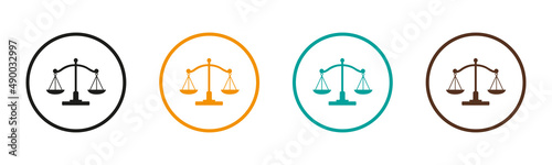 Scales. Scales of justice. Vector image.