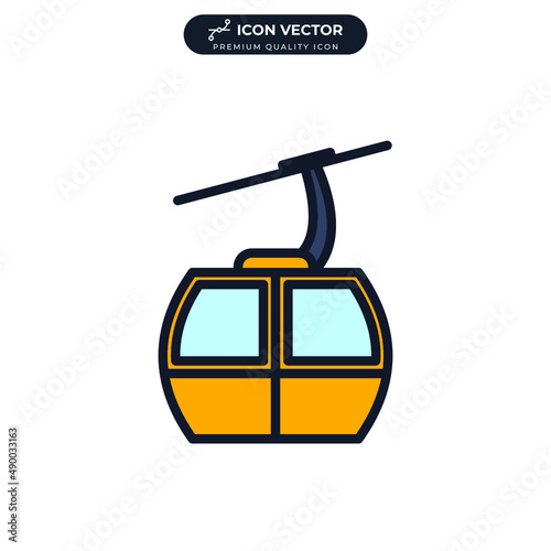 Cable car gondola icon symbol template for graphic and web design collection logo vector illustration