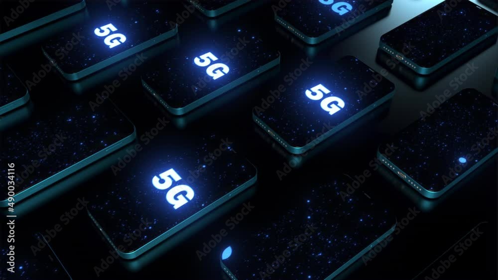 phones in large quantities on the envelope inscribed on the display 5g loop animation