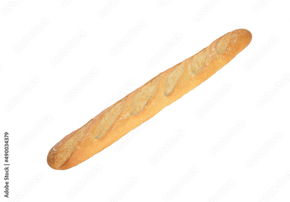 Barra de pan baguette sobre fondo blanco Barra de pan baguette sobre fondo blanco