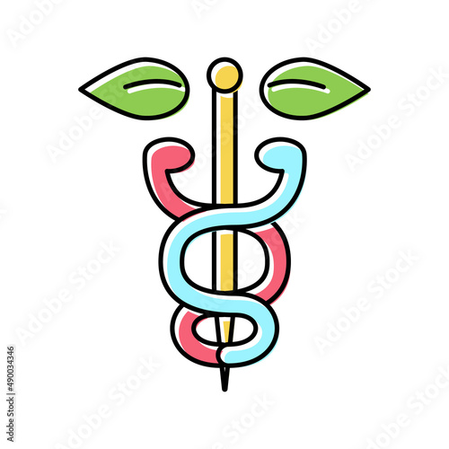 symbol homeopathy color icon vector illustration