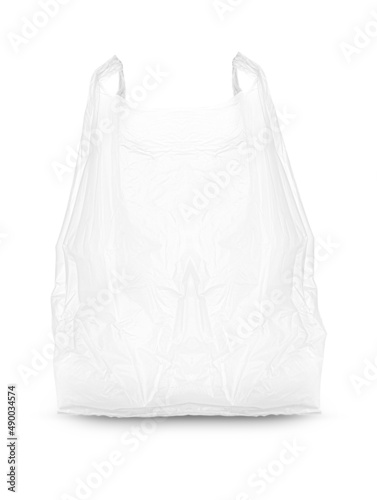 White plastic bag isolated on white background