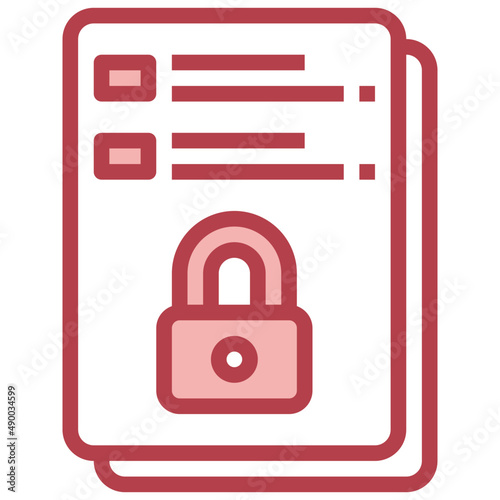 KEY LOCK red line icon,linear,outline,graphic,illustration