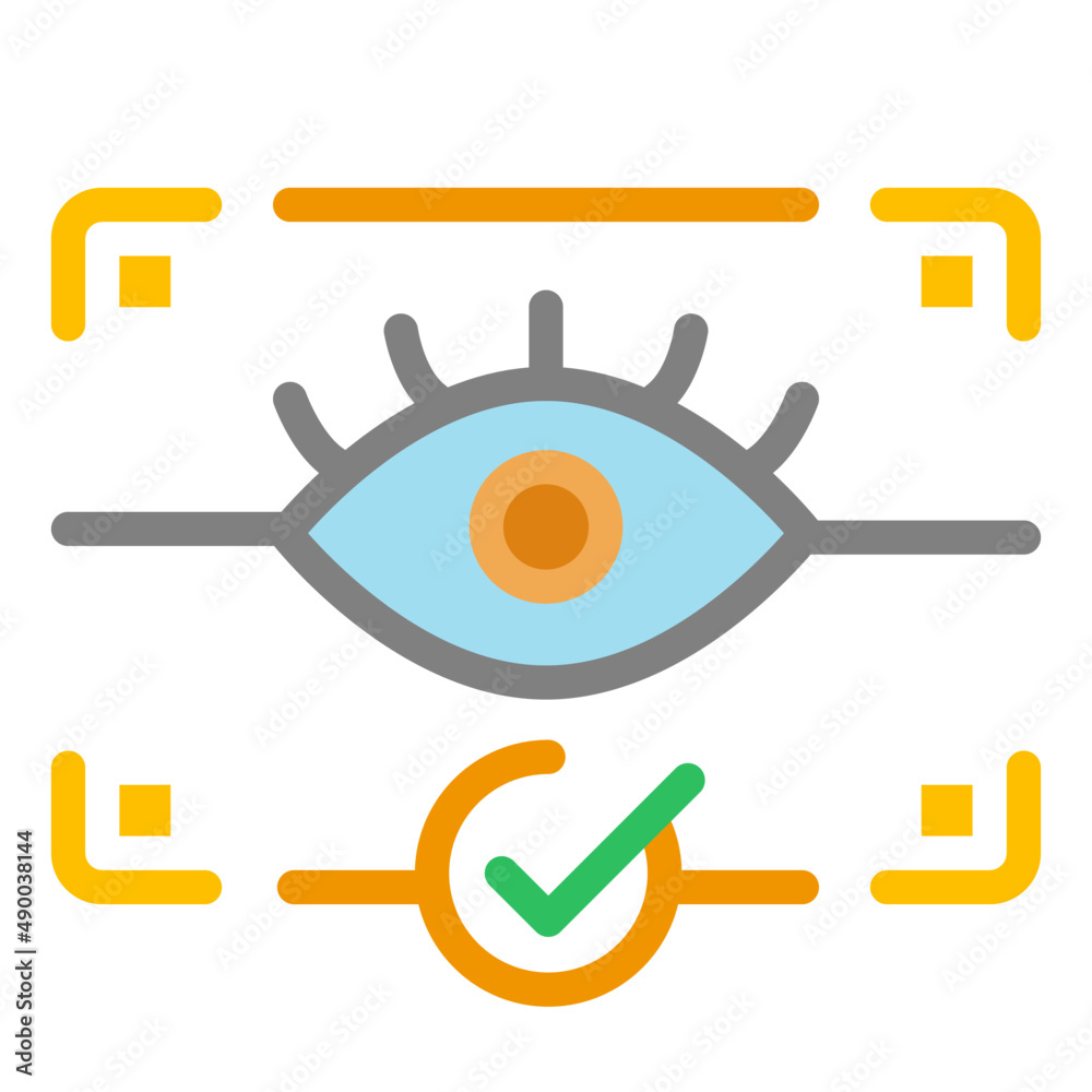 eye recognition scan vector icon illustration website 