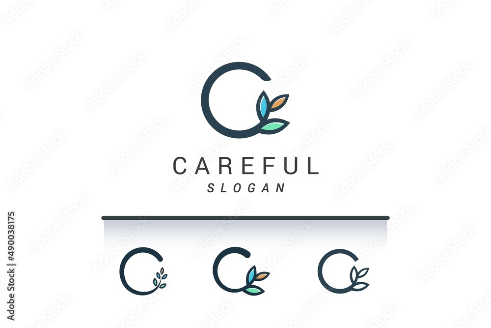 Obraz premium Letter C careful nature logo