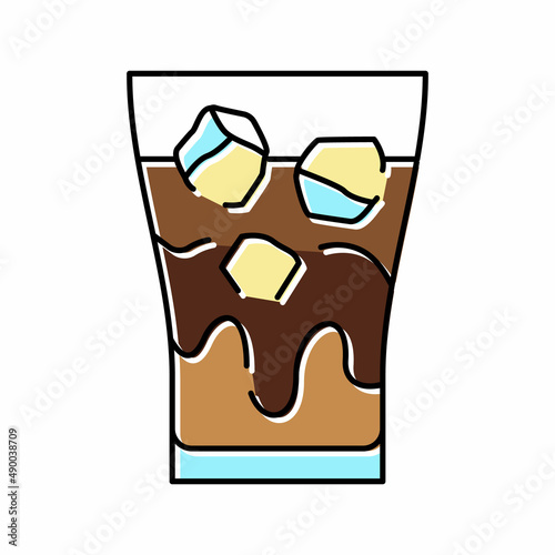 ice coffee color icon vector illustration