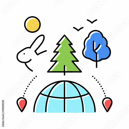 nature tourism color icon vector illustration