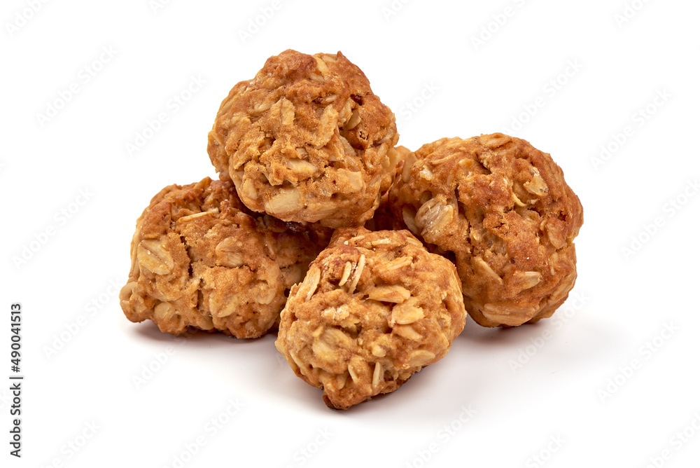 Homemade oat cookies, isolated on white background. Homemade oat cookies, isolated on white background.