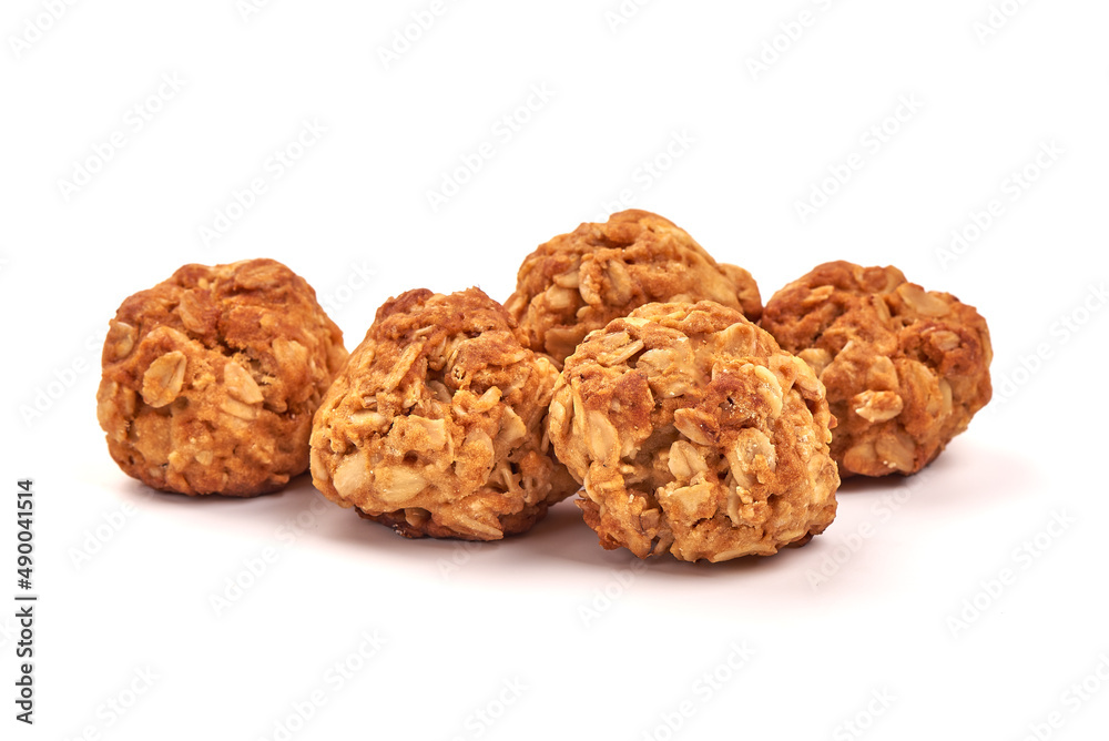 Homemade oat cookies, isolated on white background. Homemade oat cookies, isolated on white background.