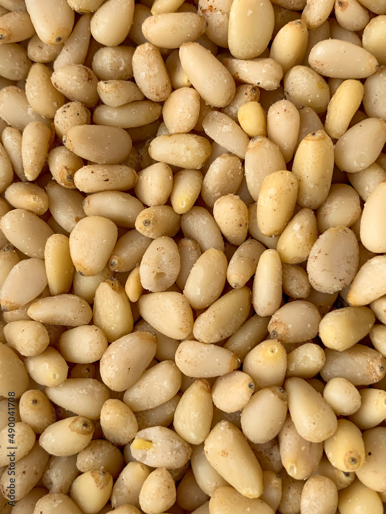 Grits close-up, texture of seeds and cereals