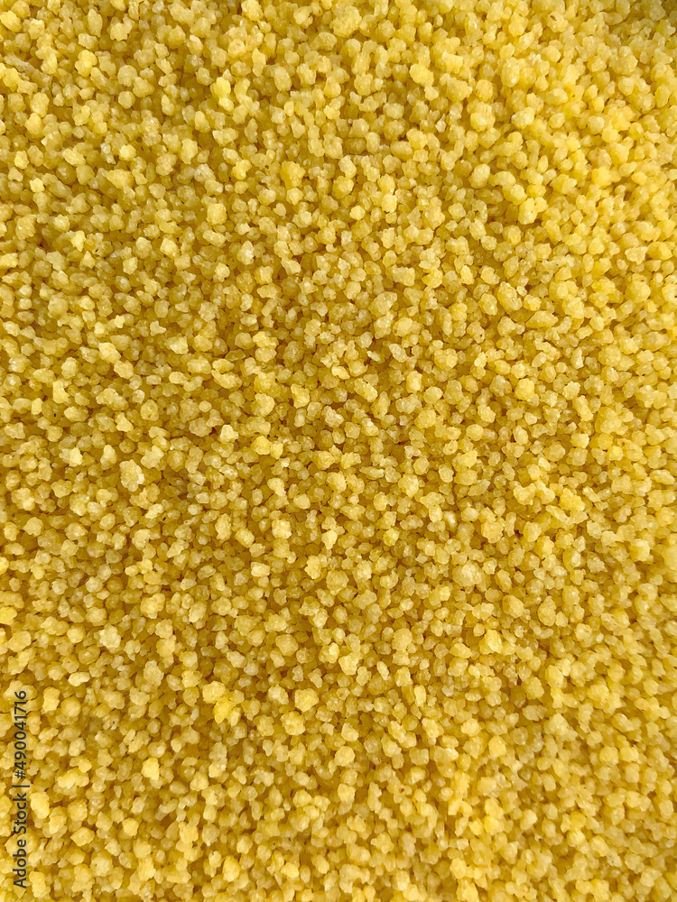 Grits close-up, texture of seeds and cereals