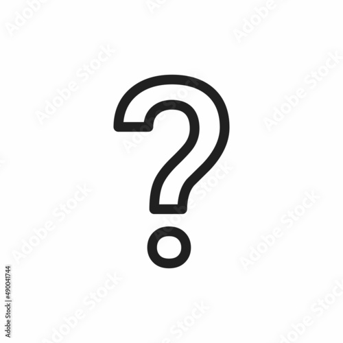 Outline question mark Icon. Outline question mark flat style isolated on a white background - stock vector.