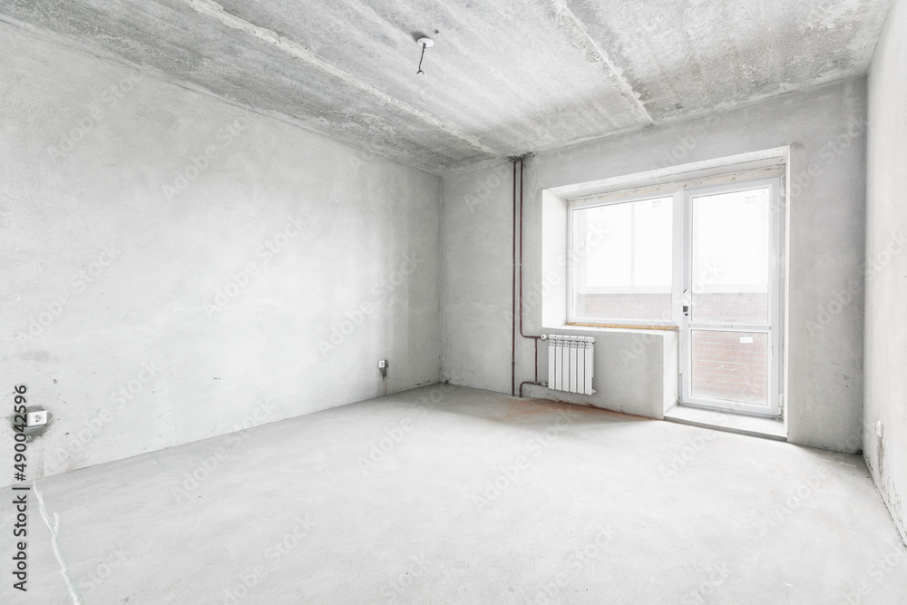 Obraz premium interior of the apartment without decoration in white colors