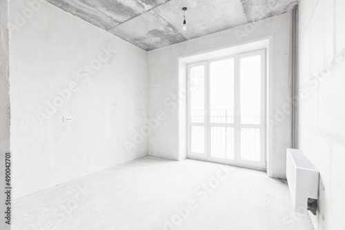 interior of the apartment without decoration in white colors