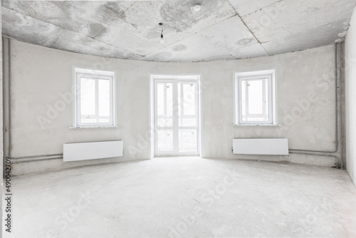 interior of the apartment without decoration in white colors