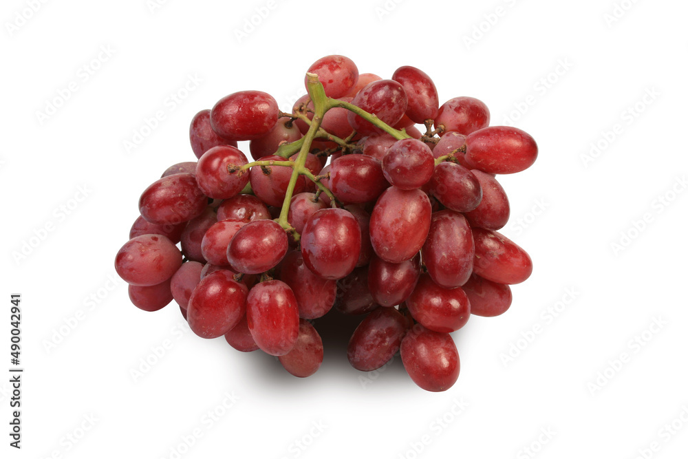 red grapes in white background