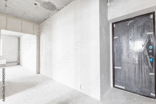 interior of the apartment without decoration in white colors