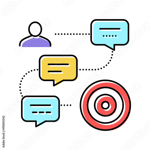 discussing for go to target color icon vector illustration