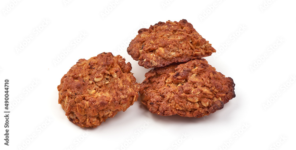Homemade oat cookies, isolated on white background. Homemade oat cookies, isolated on white background.