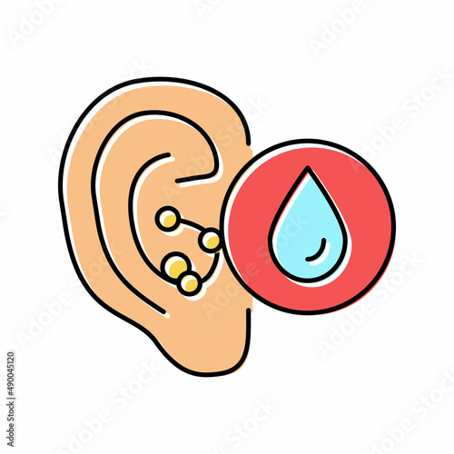 swimmers ear color icon vector illustration