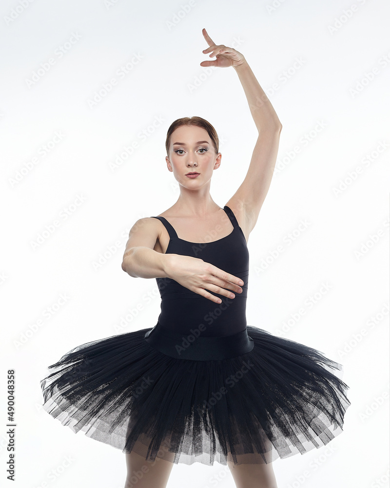 portrait of a ballerina of Caucasian appearance, studio photo shoot on a white background portrait of a ballerina of Caucasian appearance, studio photo shoot on a white background