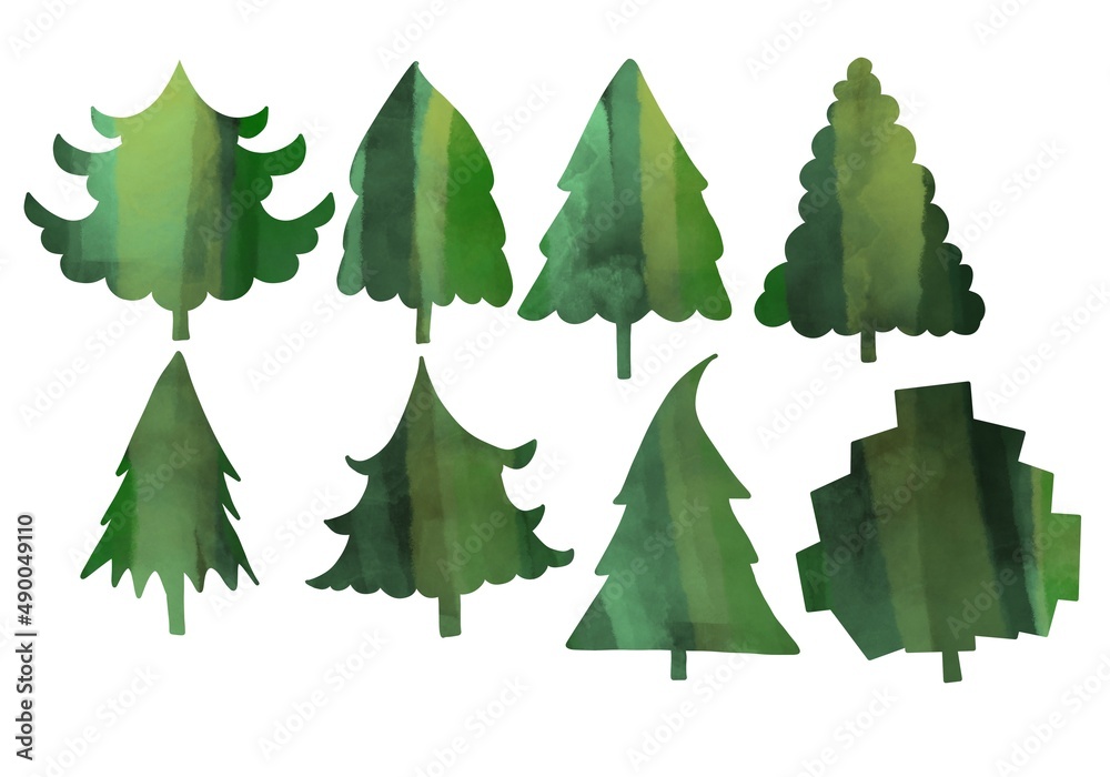 Set with Christmas trees for hobbies and cards and posters and postcard and magazines and stickers and kids and shops Set with Christmas trees for hobbies and cards and posters and postcard and magazines and stickers and kids and shops