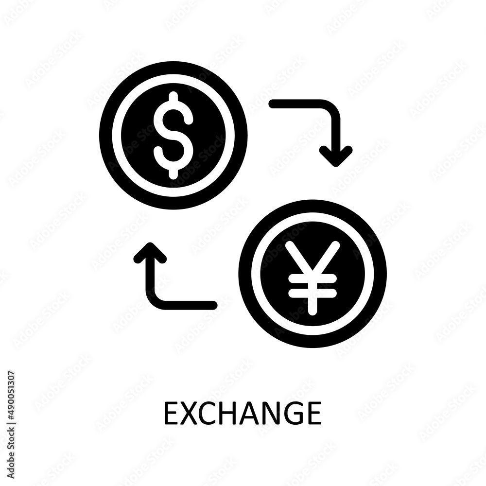 Exchange Vector Solid Icon Design illustration. Fintech Symbol on White background EPS 10 File Exchange Vector Solid Icon Design illustration. Fintech Symbol on White background EPS 10 File