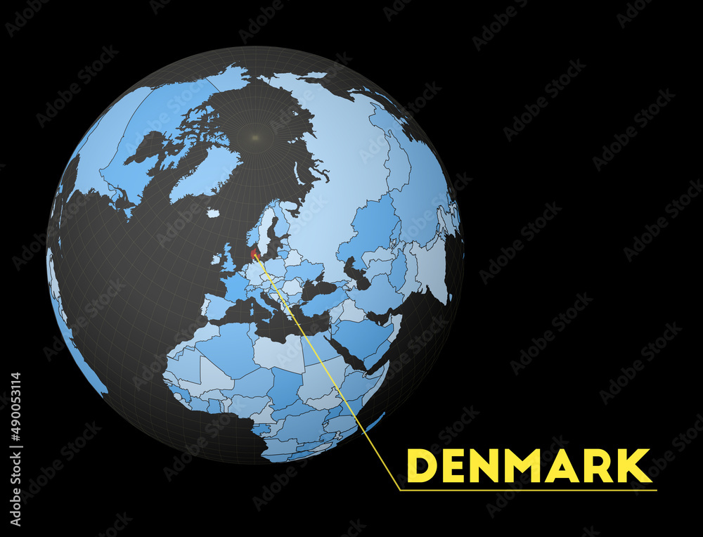 Denmark On Dark Globe With Blue World Map Red Country Highlighted 1000 F 490053114 H0vWNphoffMROvmdpUhKgcsPtdqgYBYy 