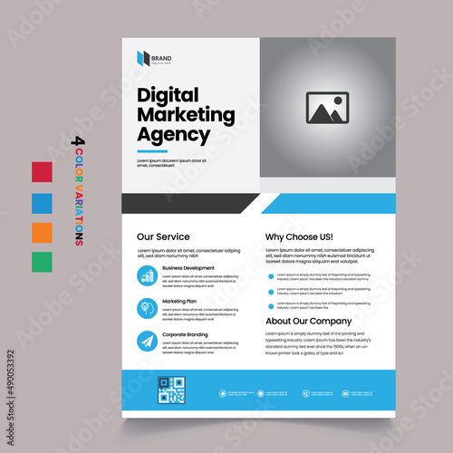 Corporate Business Flyer poster pamphlet brochure cover design layout background, vector template in A4 size - Vector